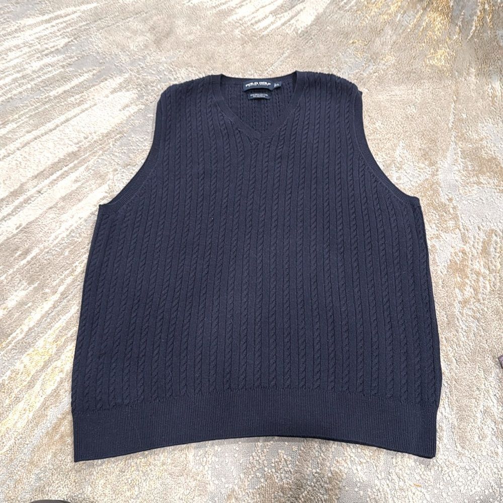 Polo Golf rope knit sweater vest size L in GUC no flaws 85 cotton 15 alpaca